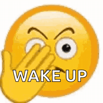 Smiley Covering One Eye Wake Up GIF