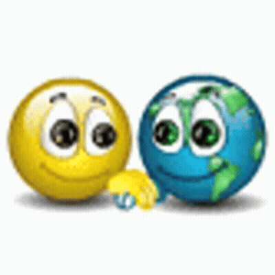 Smiley Face And Globe Hugging GIF