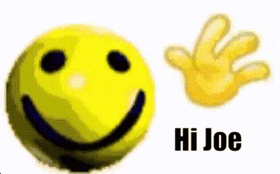Smiley Face And Hand Saying Hi Joe GIF