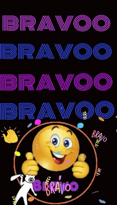 Smiley Face Bravo Sign With White Dog GIF