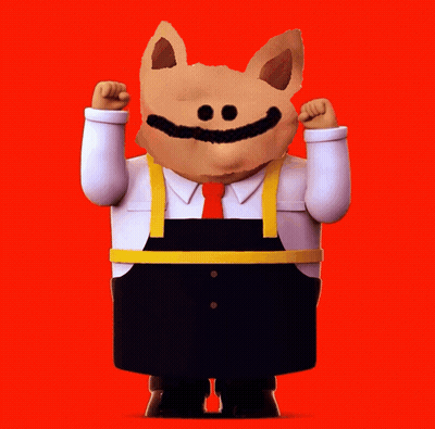 Smiley Face Cartoon In Apron And Tie GIF