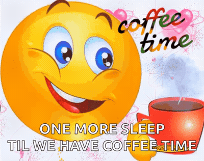 Smiley Face Coffee Cup Coffee Time GIF