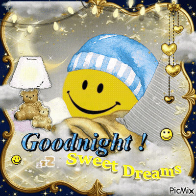 Smiley Face Goodnight Sweet Dreams GIF