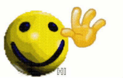 Smiley Face Handing Hi GIF