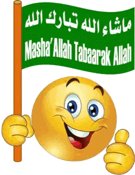 Smiley Face Holding Masha Allah Flag Sticker