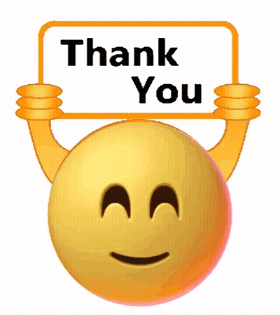 Smiley Face Holding Thank You Sign GIF