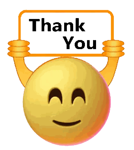 Smiley Face Holding Thank You Sign Sticker