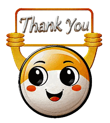 Smiley Face Holding Thank You Sign Sticker