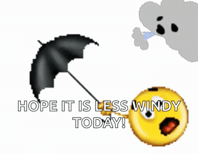 Smiley Face Holding Umbrella Hope Less Windy Today GIF