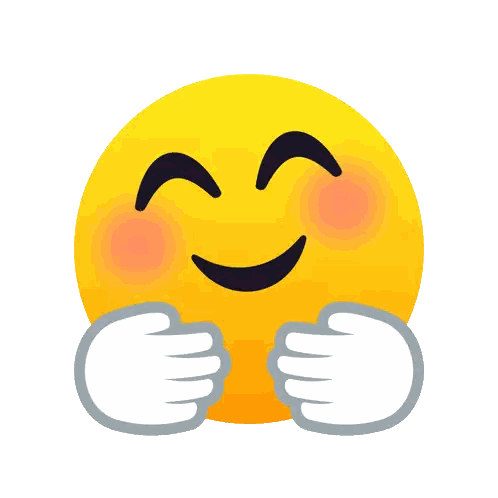 Smiley Face Hugging Itself Sticker