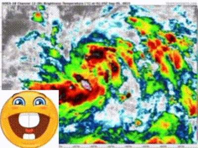 Smiley Face Next To Map Of Earth GIF