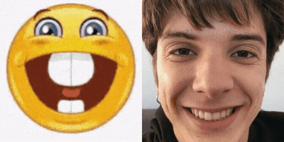 Smiley Face Next To Smiling Man GIF