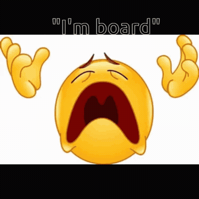 Smiley Face Open Mouth Saying I'm Board GIF
