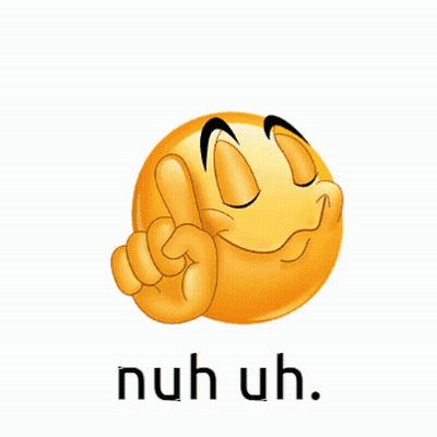 Smiley Face Pointing Up Nuh Uh GIF