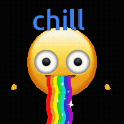 Smiley Face Rainbow Chill GIF
