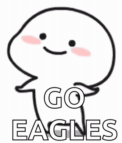 Smiley Face Saying Go Eagles GIF