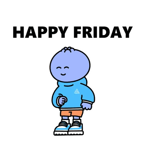 Smiley Face Saying Happy Friday Sticker