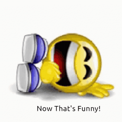 Smiley Face Saying Now That's Funny GIF