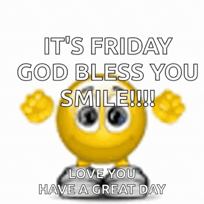 Smiley Face Saying Woohoo It's Friday GIF