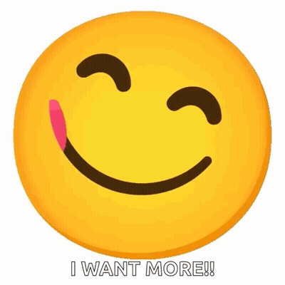 Smiley Face Sticking Out Tongue Saying I Want More GIF
