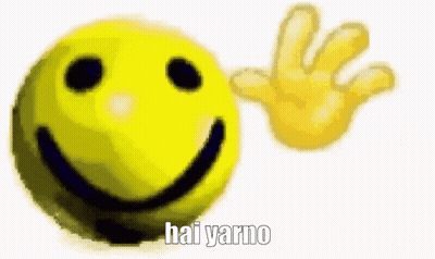 Smiley Face Waving Hand Hai Yarno GIF