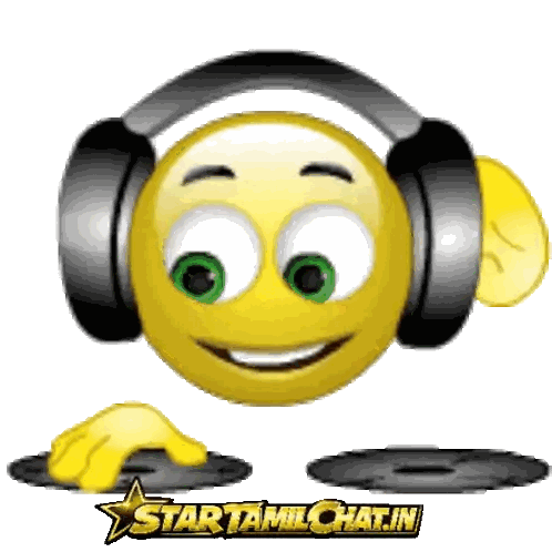 Smiley Face Wearing Headphones Sticker