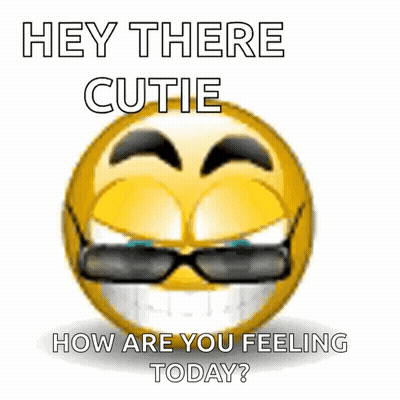 Smiley Face Wearing Sunglasses Says Hey There GIF