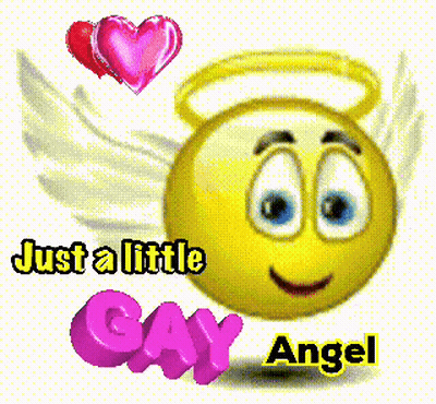Smiley Face With Angel Wings Just A Little Gay Angel GIF