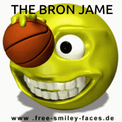 Smiley Face With Basketball Saying The Bron Jame GIF