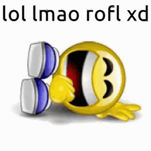Smiley Face With Blue Shoes And LOL GIF
