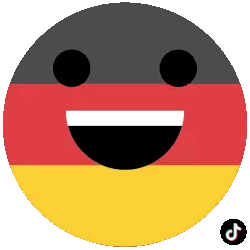 Smiley Face With German Flag And TikTok Logo Sticker