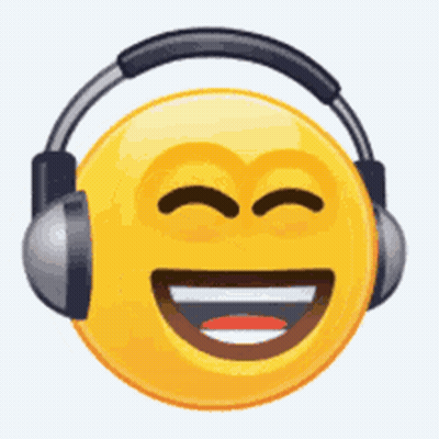 Smiley Face With Headphones Eyes Closed GIF