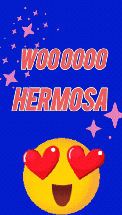 Smiley Face With Heart Eyes Saying Wooooo Hermosa GIF