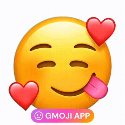 Smiley Face With Hearts And Emoji Logo GIF