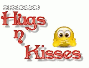 Smiley Face With Hearts And Hugs N Kisses GIF