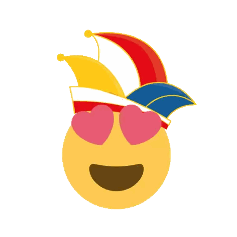 Smiley Face With Hearts and Jester Hat