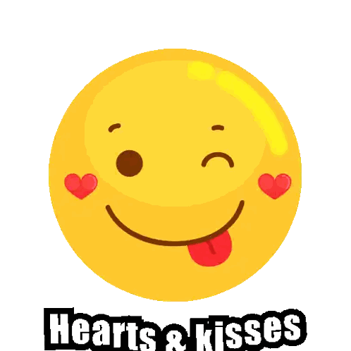 Smiley Face With Hearts And Kisses Sticker