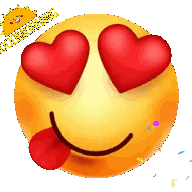 Smiley Face With Hearts Eyes Good Morning Sticker