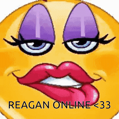 Smiley Face With Purple Eyes Red Lips Reagan Online < 33 GIF