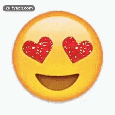 Smiley Face With Red Hearts In Eyes GIF