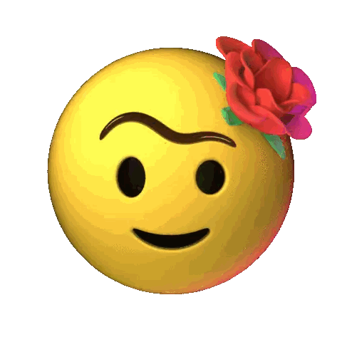 Smiley Face With Red Rose Forehead Sticker