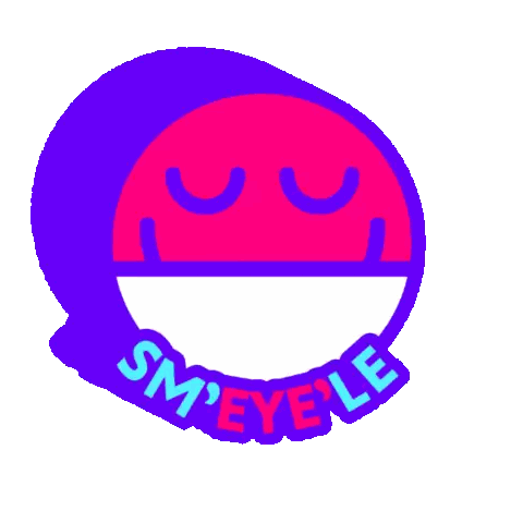 Smiley Face With Sm Eyele Text Sticker