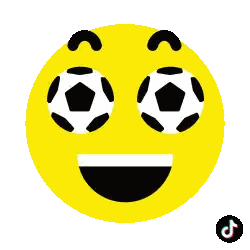Smiley Face With Soccer Balls In Eyes Sticker