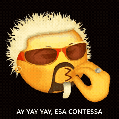 Smiley Face With Sunglasses And Mustache Says Ay Yay Yay Esa Contessa GIF