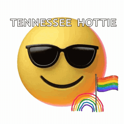 Smiley Face With Sunglasses And Rainbow Flag Tennessee Hottie GIF