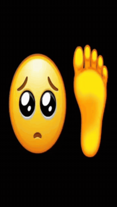 Smiley Face With Tears Beside Foot GIF