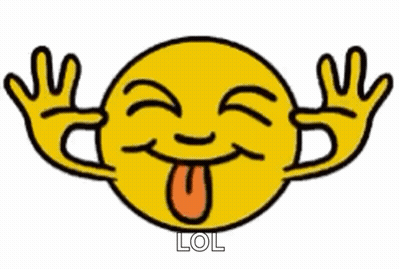 Smiley Face With Tongue Out Saying LOL GIF