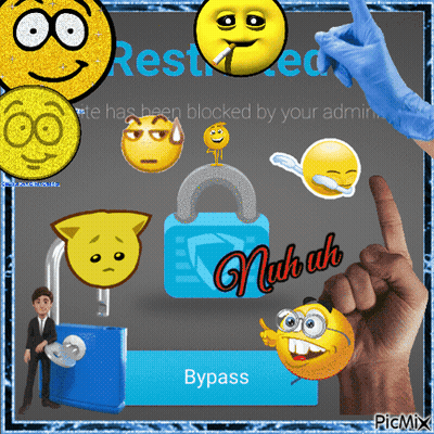 Smiley Faces And Blue Padlock Bypass GIF