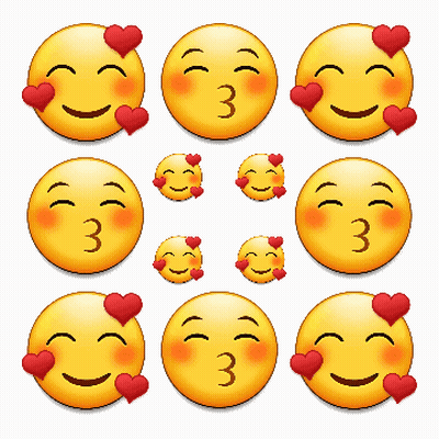 Smiley Faces With Heart Cheeks GIF