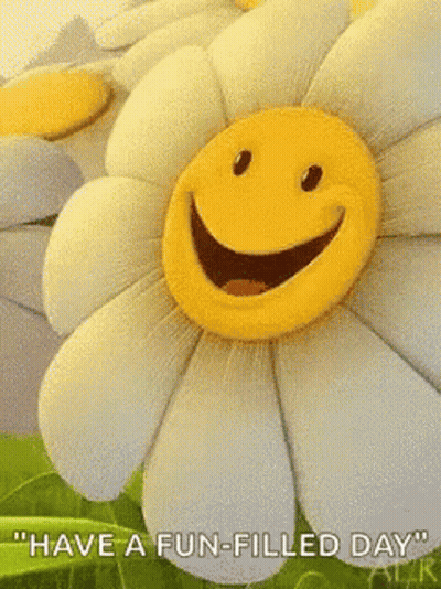 Smiley Flower Saying Have A Fun-Filled Day GIF